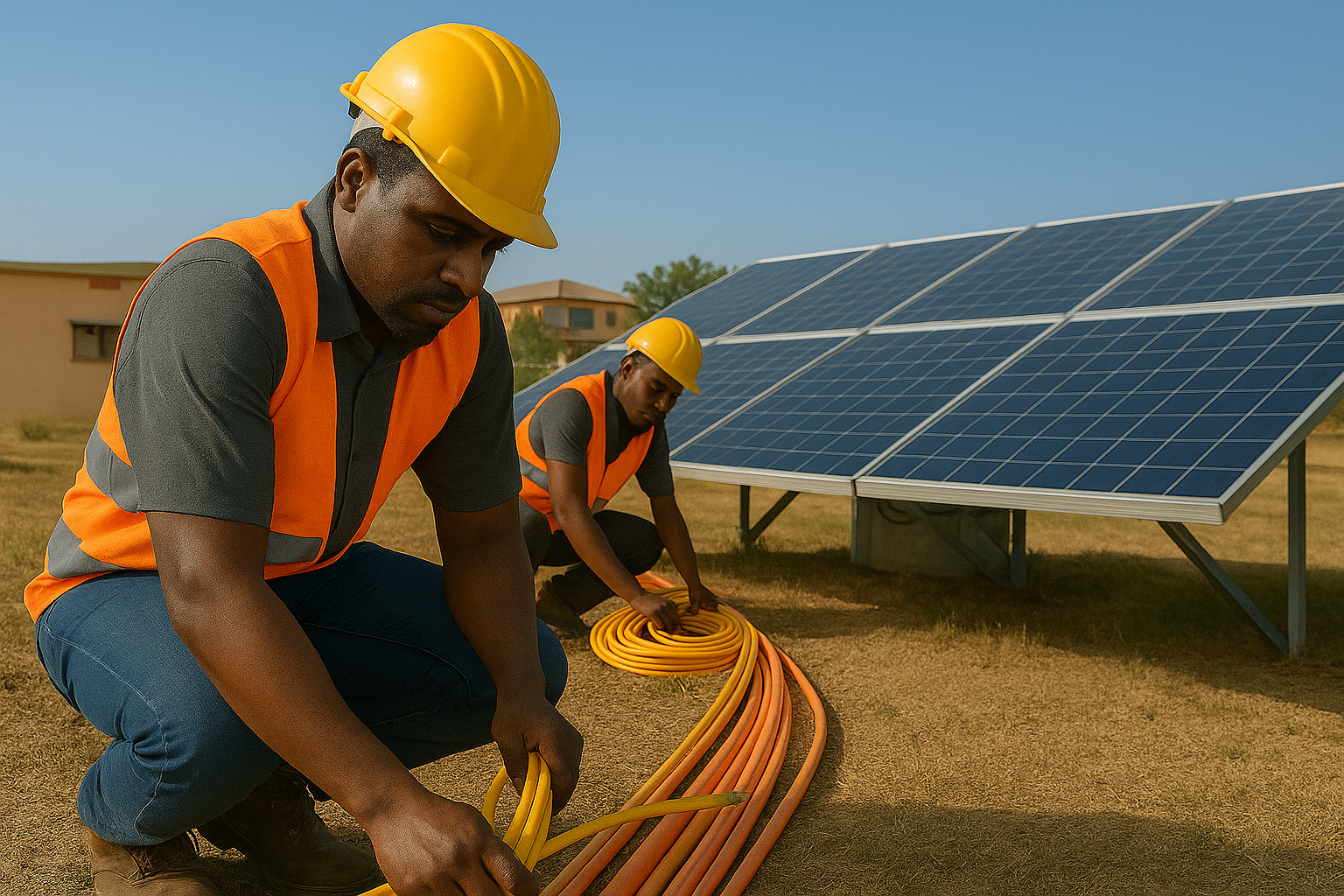 Chantier panneau solaire